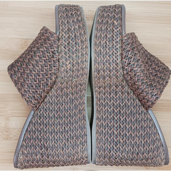 Nine West Womens Sz 8.5 M Everie Woven High Platform Wedge Sandals - Picture 5 of 10